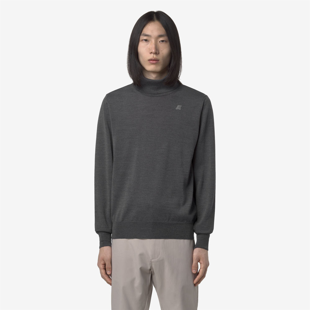 Grey Men's Merino Wool Turtleneck Pullover 02