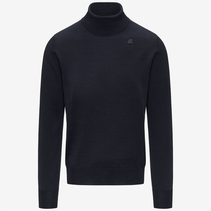 Deep blue Men's Merino Wool Turtleneck Pullover 5