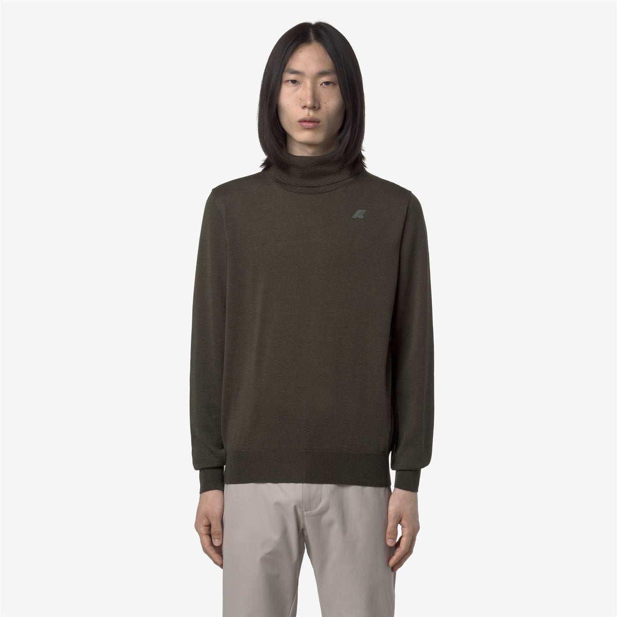 Knitwear_MAN_HENRY MERINO_Pull Over_GREEN BLACKISH - Commercial 4