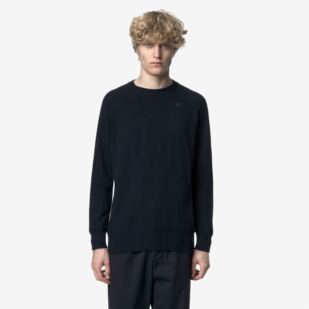 Blue men's Cashmere Wool Crewneck Jumper with Ribbed Trims 02