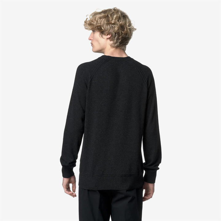 Blue Men's Wool Cashmere Crewneck Pullover with Ribbed Trim 5