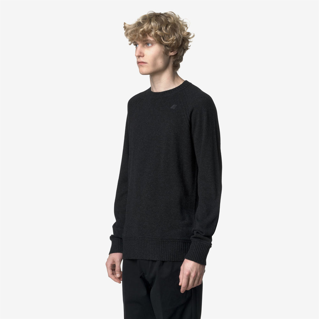 Blue Men's Wool Cashmere Crewneck Pullover with Ribbed Trim main