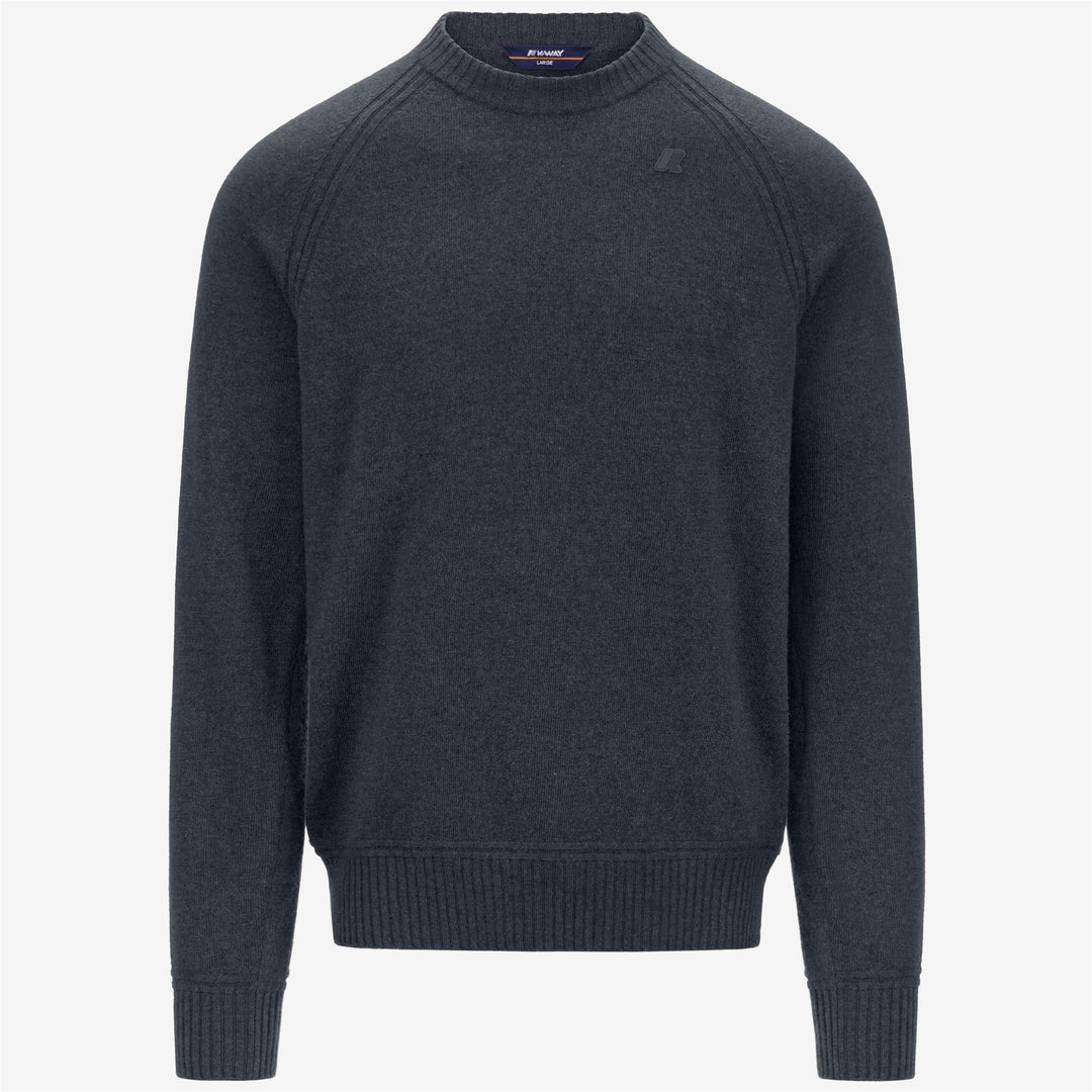 Blue Men's Wool Cashmere Crewneck Pullover with Ribbed Trim main