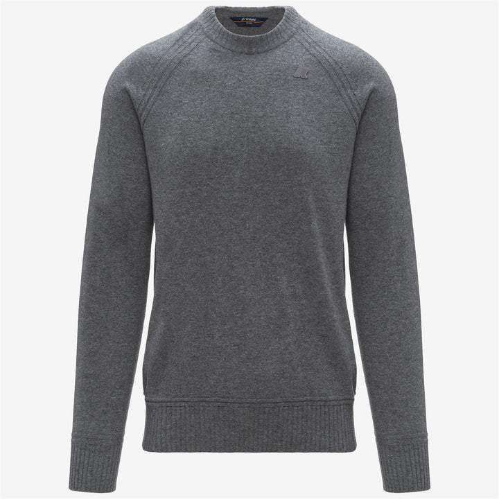 Maglione girocollo in lana e cashmere grigio da uomo 1