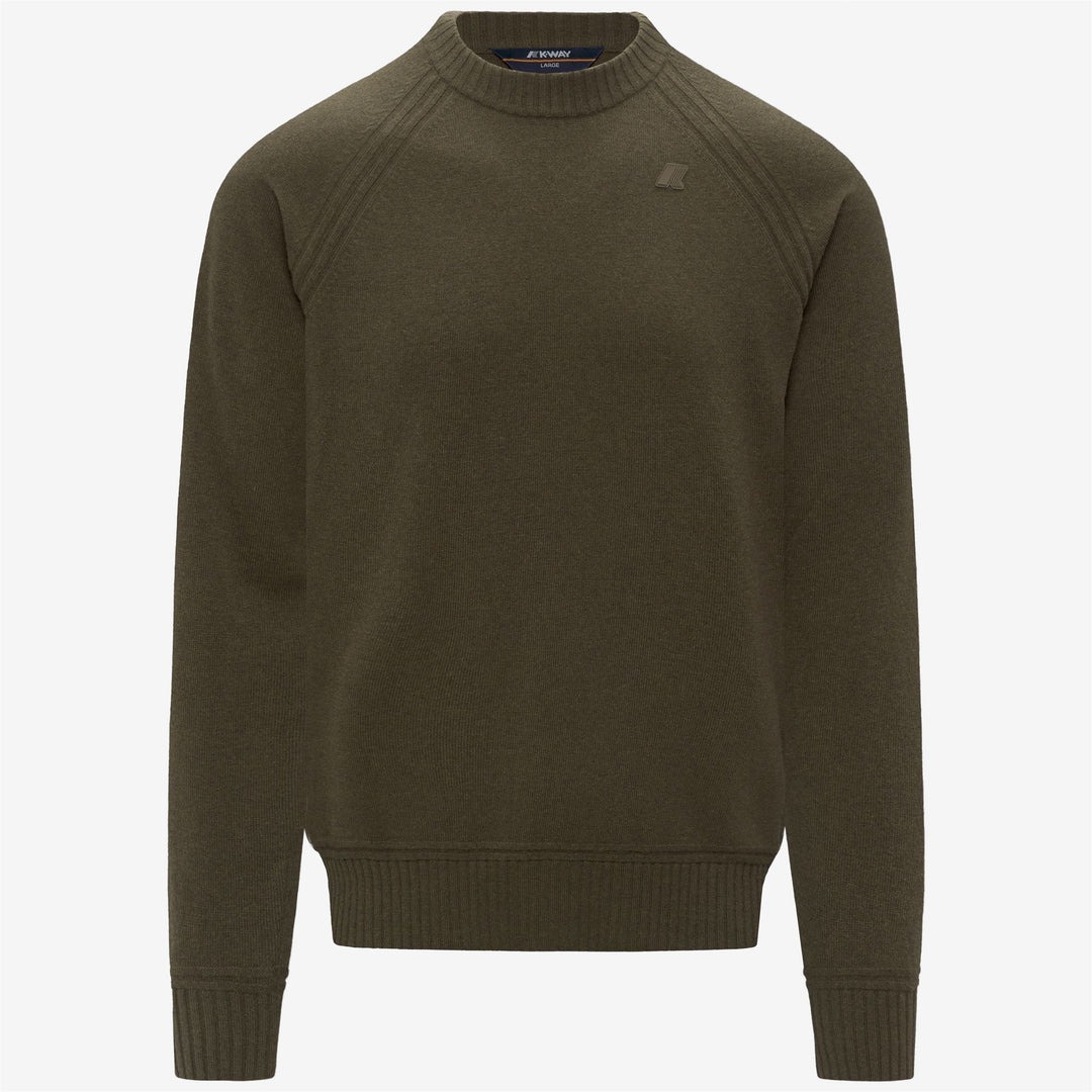 Suéter de cuello redondo de lana y cachemira marrón para hombre 01