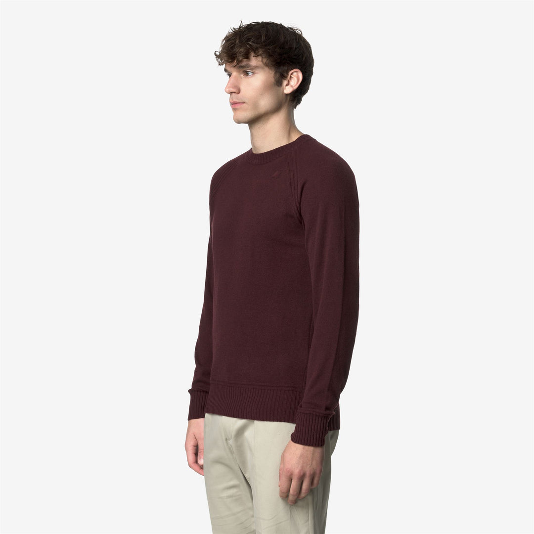 Maglione girocollo in lana e cashmere da uomo rosso-marrone main