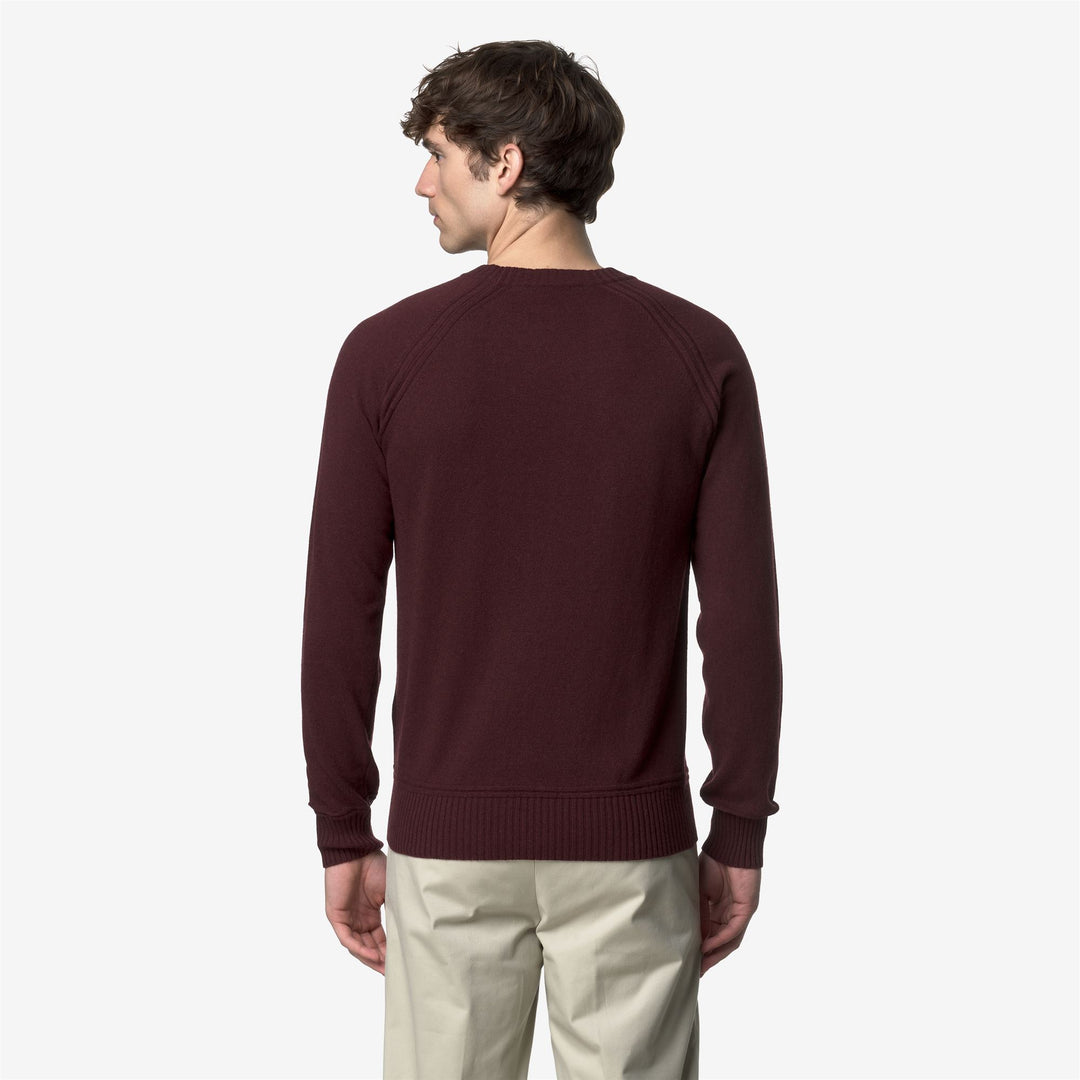 Maglione girocollo in lana e cashmere da uomo rosso-marrone main