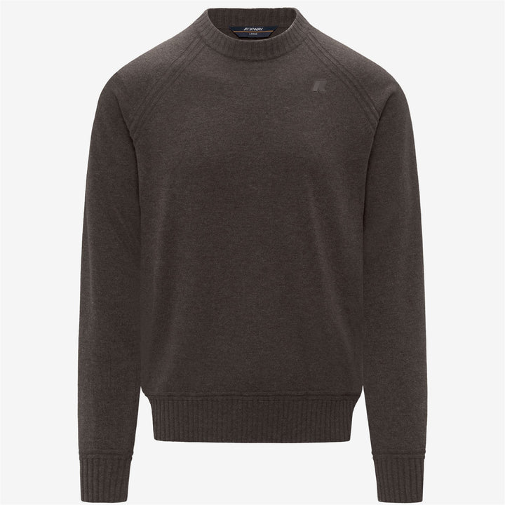 Suéter de punto de cuello redondo de lana y cachemira marrón para hombre 1