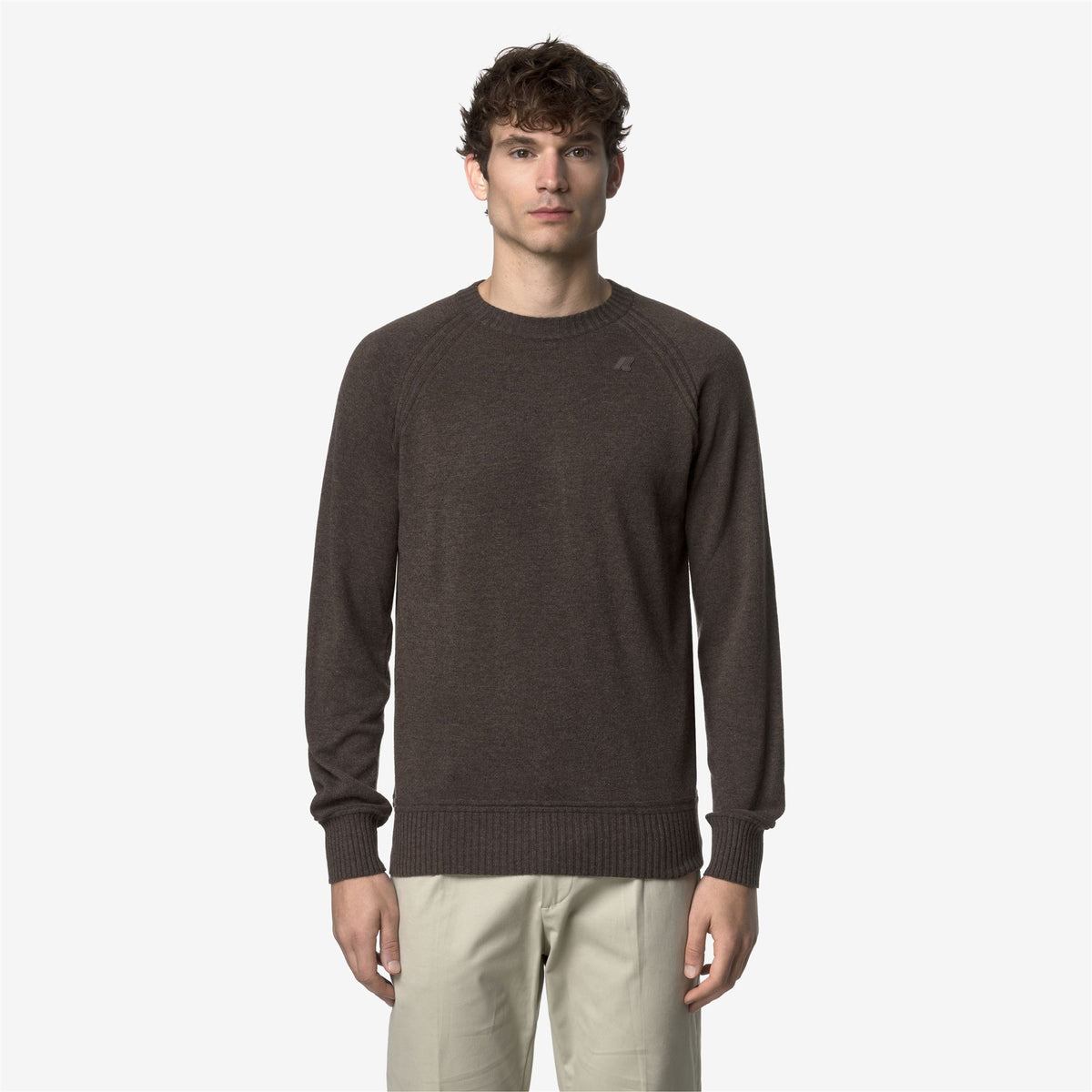Knitwear_MAN_SEBAS WOOL CASHMERE_Pull Over_Brown Drum Mel - Commercial 4