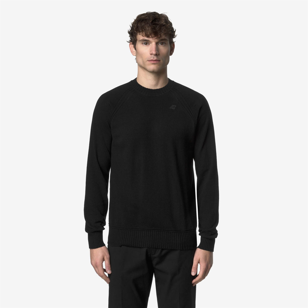 Maglione girocollo in lana e cashmere da uomo nero main