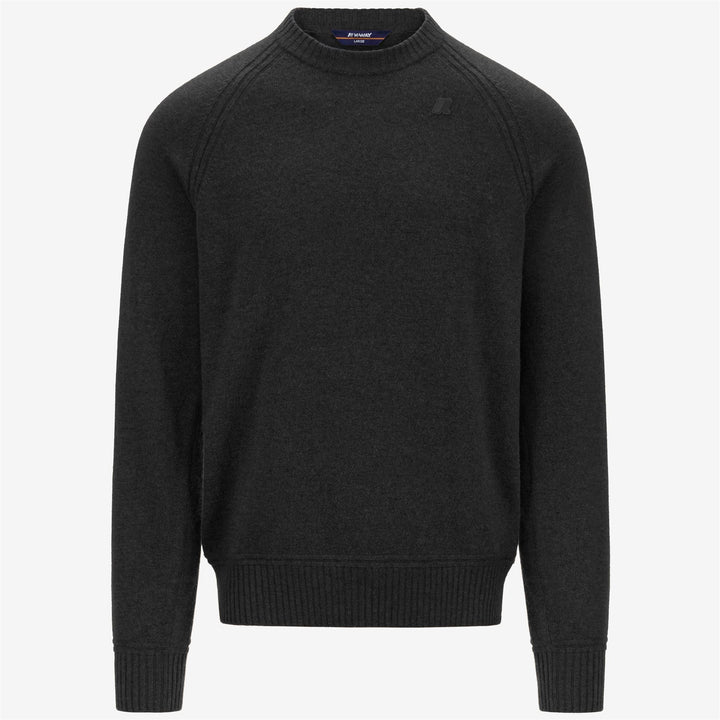 Maglione girocollo in lana e cashmere da uomo nero 1