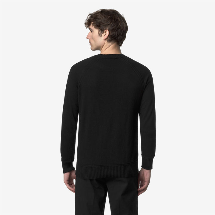 Maglione girocollo in lana e cashmere da uomo nero 5