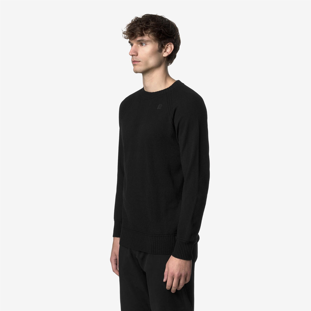 Maglione girocollo in lana e cashmere da uomo nero main