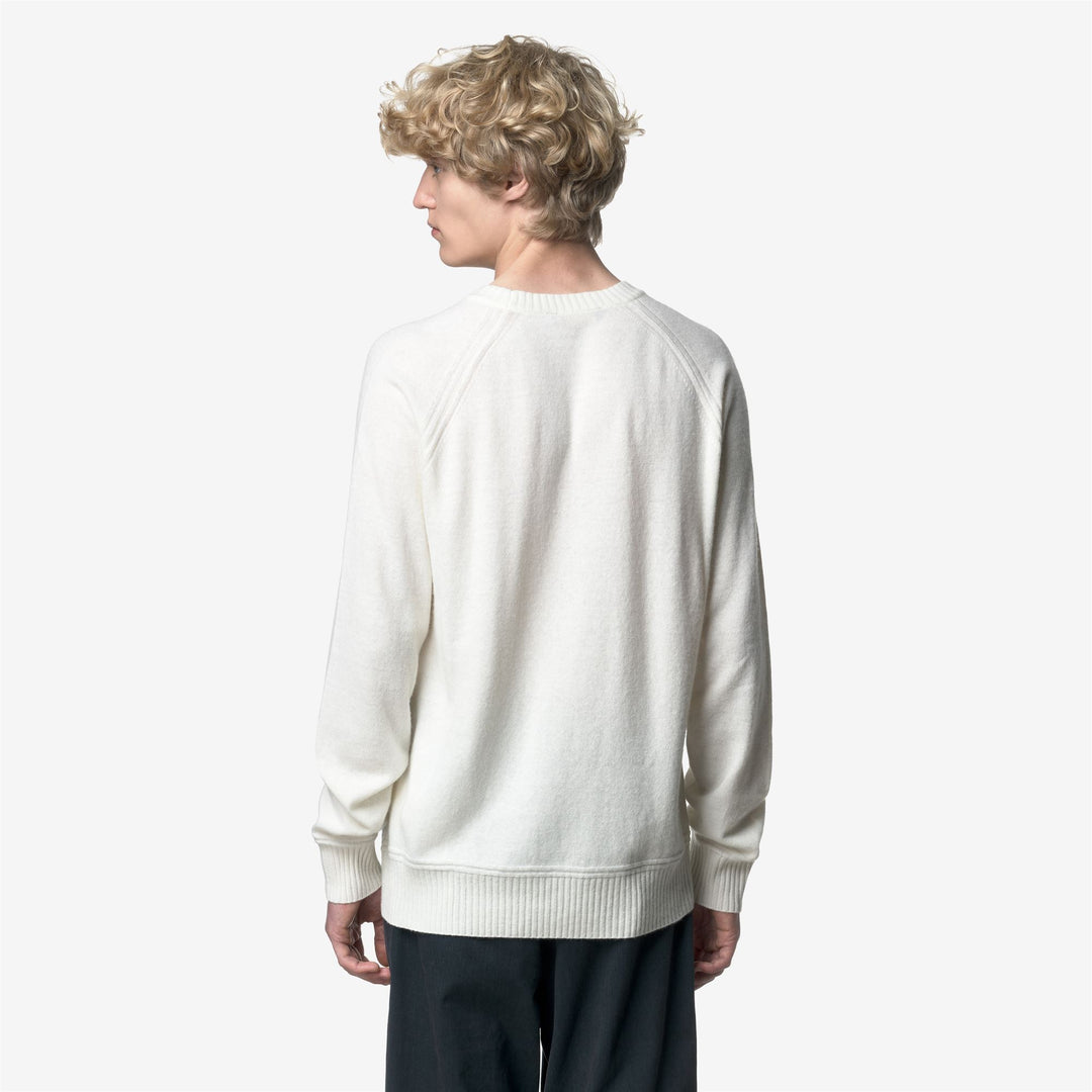 Maglione girocollo in cashmere e lana da uomo bianco main