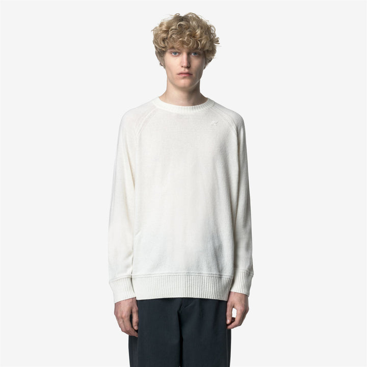 White Men's Cashmere Wool Crewneck Knit Pullover 1