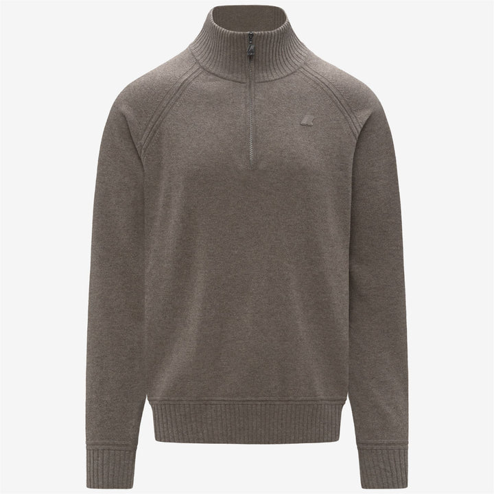 Beige Men's Cashmere Wool Polo Knitwear with Half-Zip 1