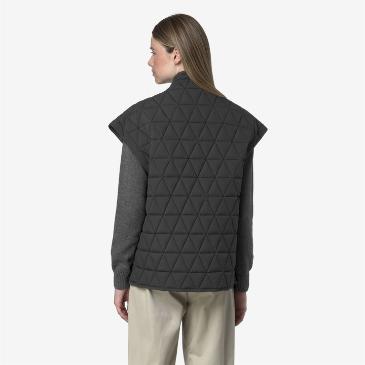 Grey Women's Short Quilted Vest with Primaloft Padding 3