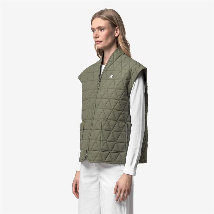 SALOIRE DIAMOND QUILTED WARM AF - Jackets - Short - Woman - GREEN LICHEN 4