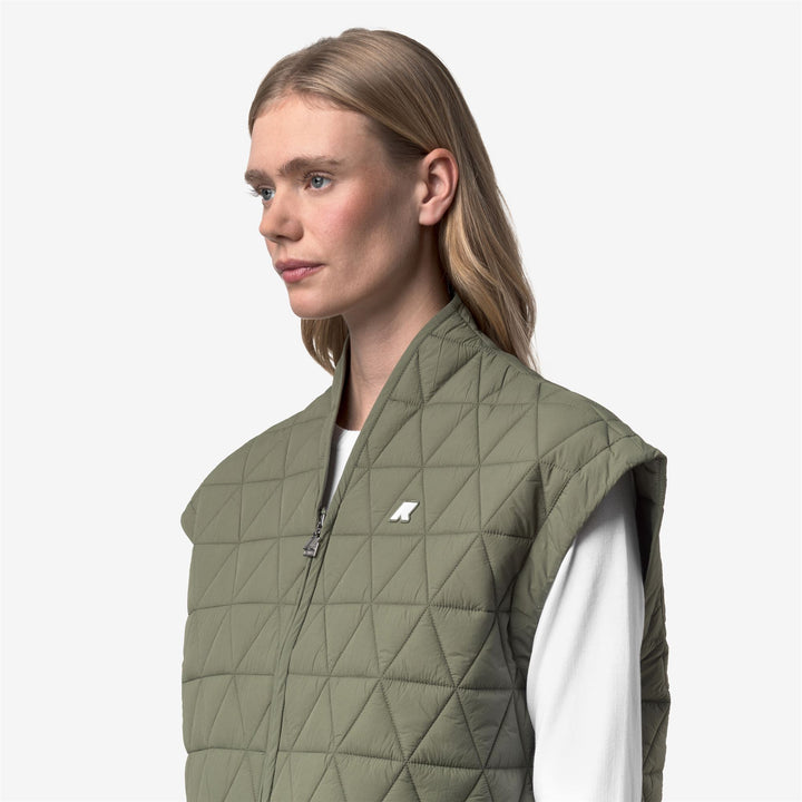 SALOIRE DIAMOND QUILTED WARM AF - Jackets - Short - Woman - GREEN LICHEN 2