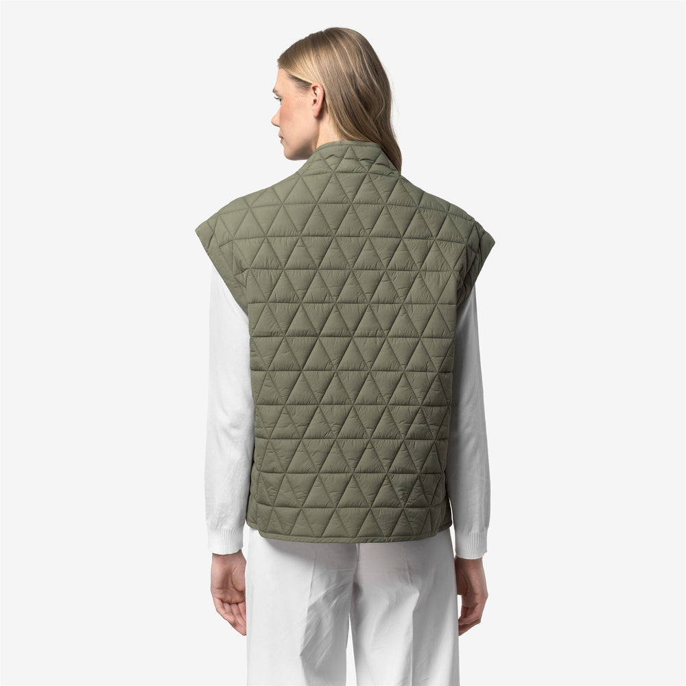SALOIRE DIAMOND QUILTED WARM AF Jackets Vest Woman Green Lichen 02