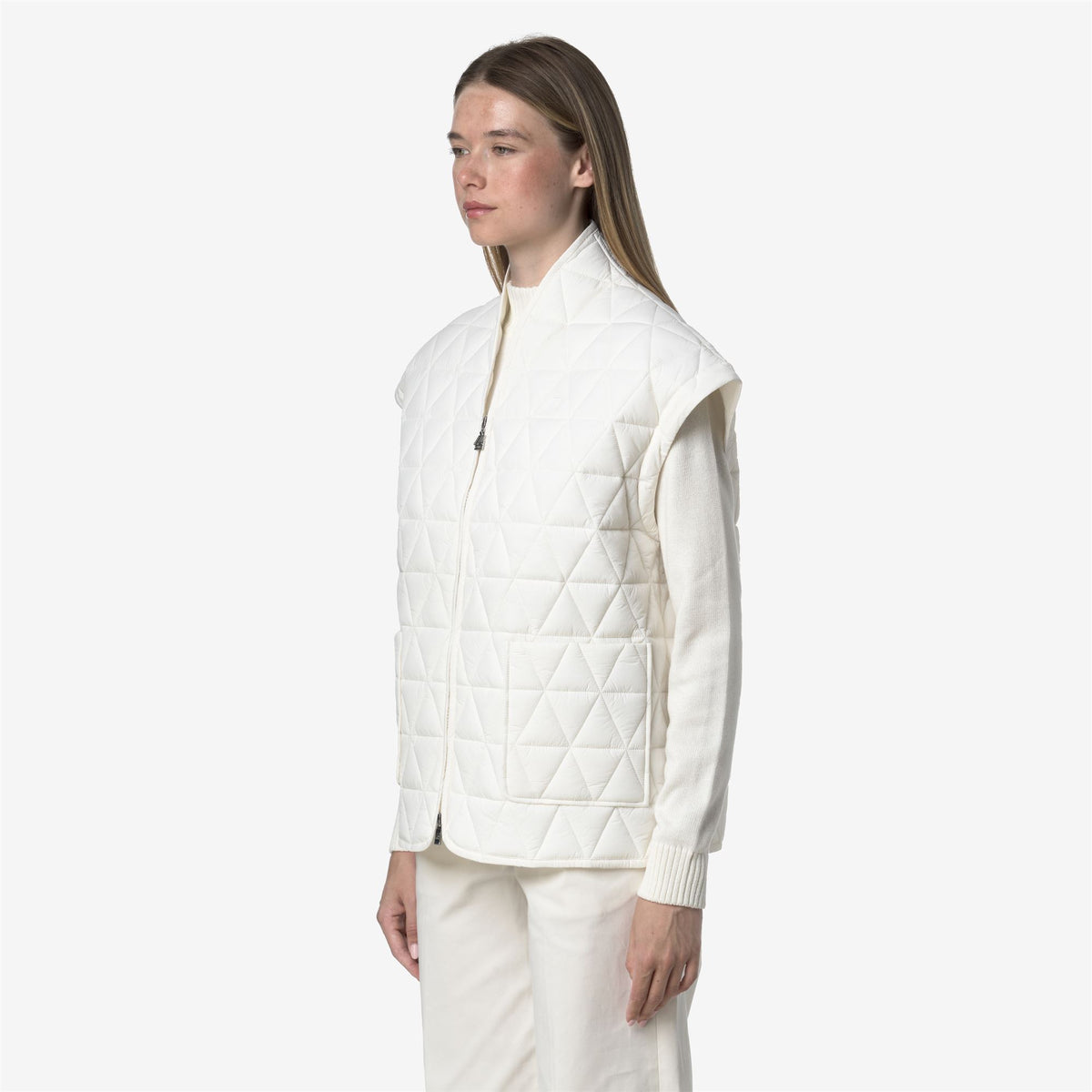 Jackets_WOMAN_SALOIRE DIAMOND QUILTED WARM AF_Short_White Gardenia - Commercial 5