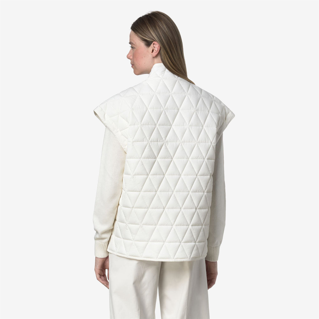 Chaleco corto acolchado blanco para mujer con relleno ecológico main
