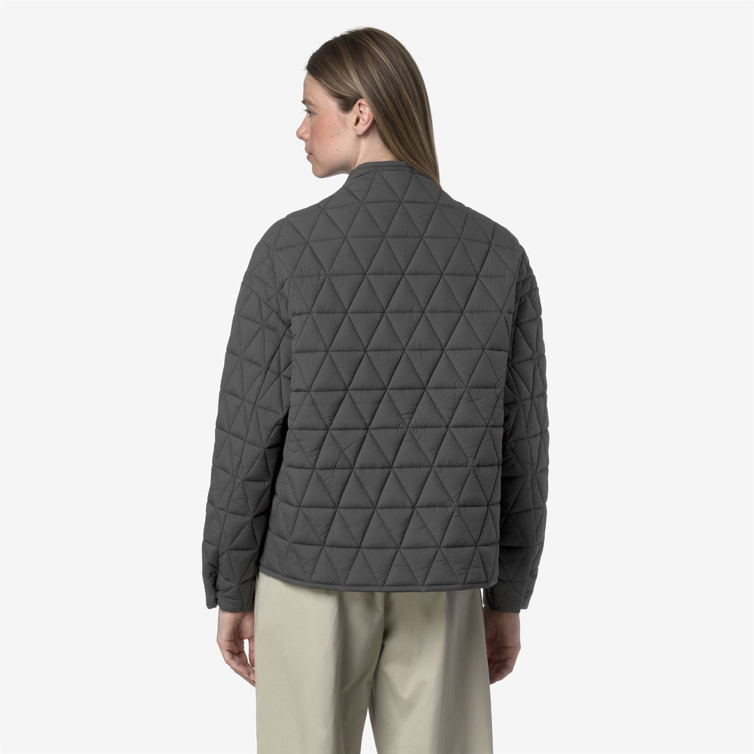 Chaqueta acolchada gris de entretiempo para mujer con relleno ecológico main