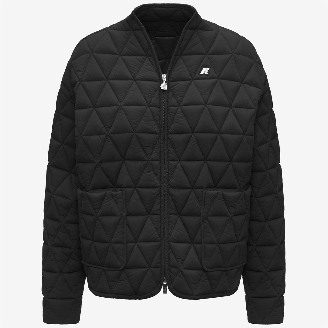 Black Women's Quilted Mid-Season Jacket with Eco-Friendly Padding 01