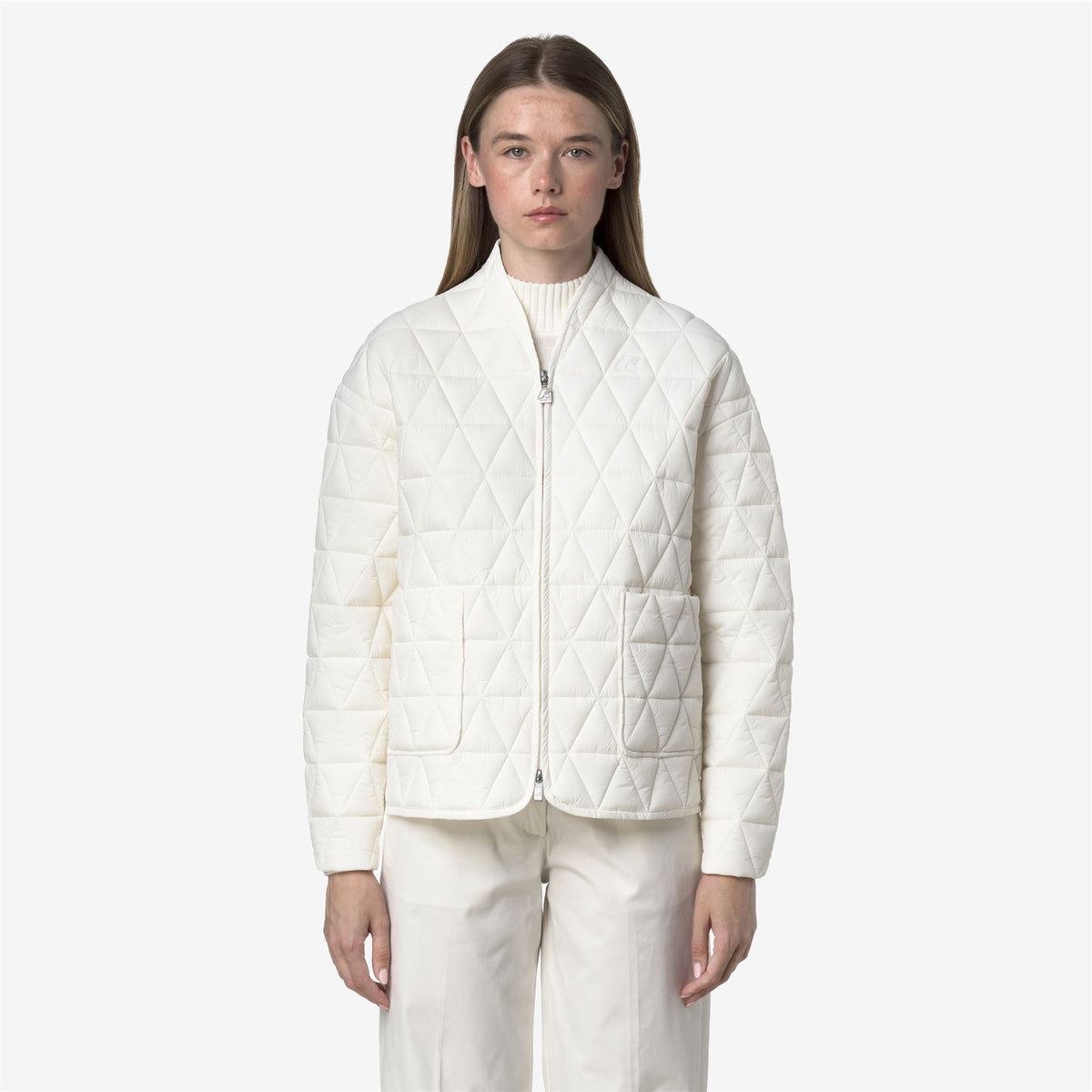 Jackets_WOMAN_SELIME DIAMOND QUILTED WARM AF_Mid_White Gardenia - Commercial 4