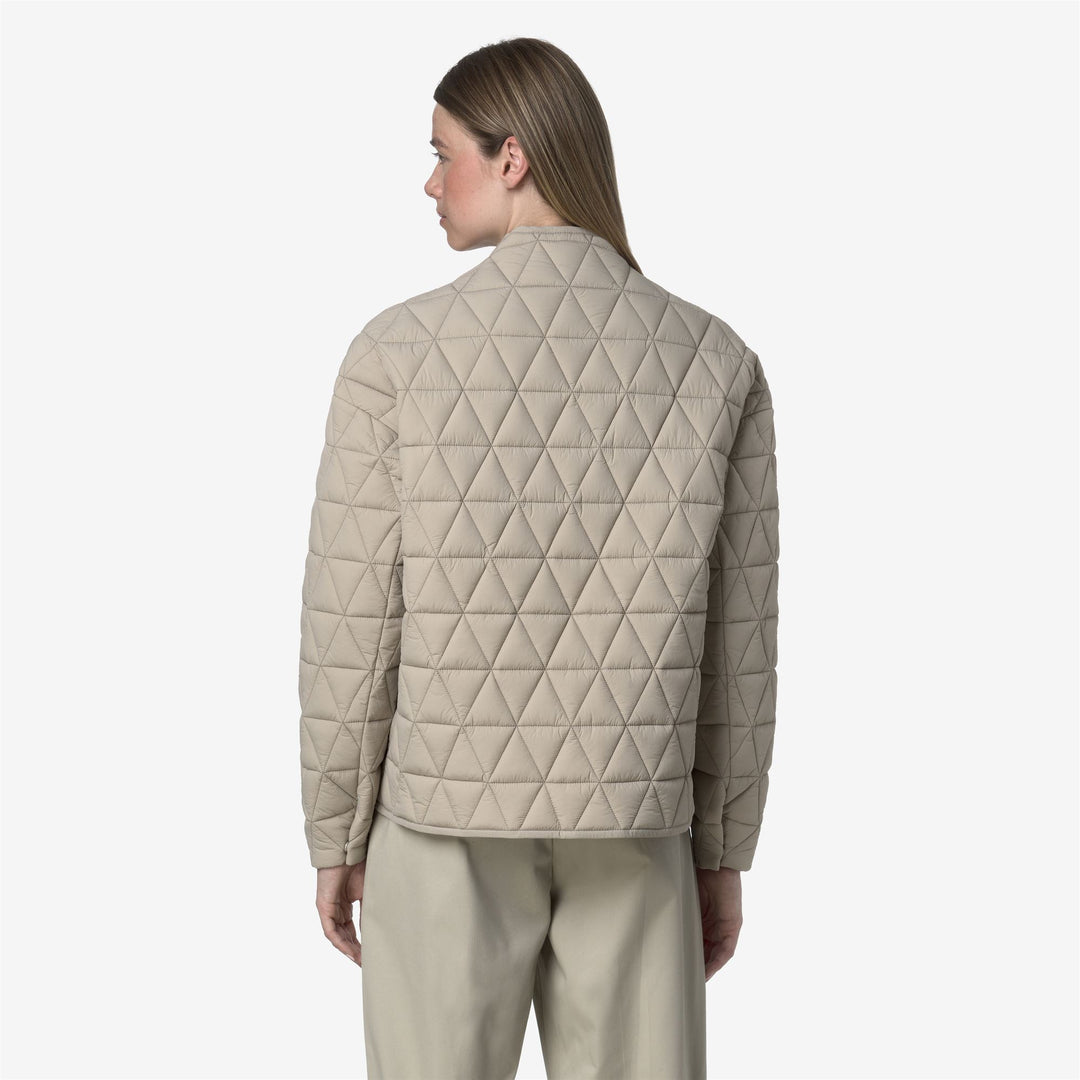 Chaqueta acolchada beige de entretiempo para mujer con relleno ecológico main
