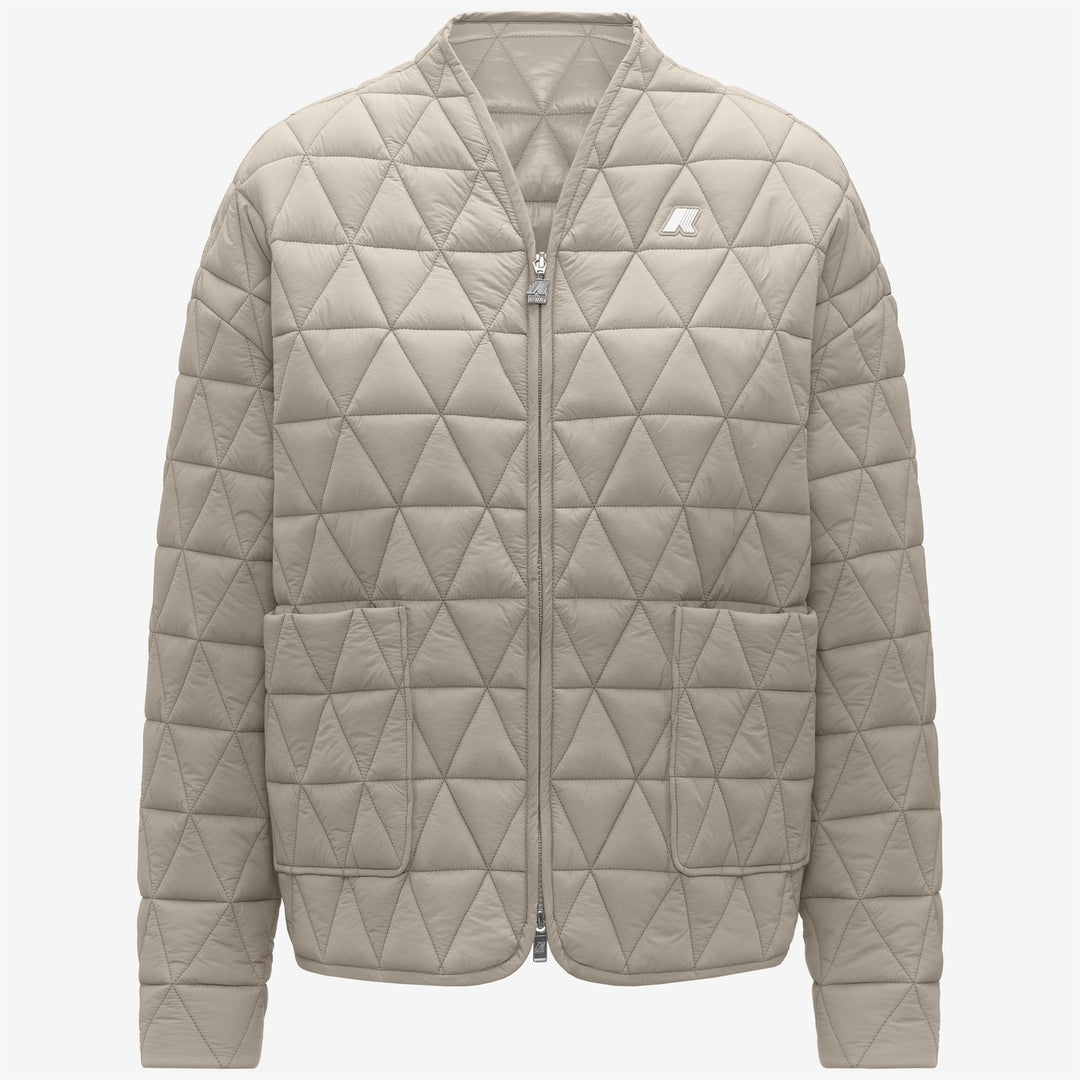 Chaqueta acolchada beige de entretiempo para mujer con relleno ecológico main