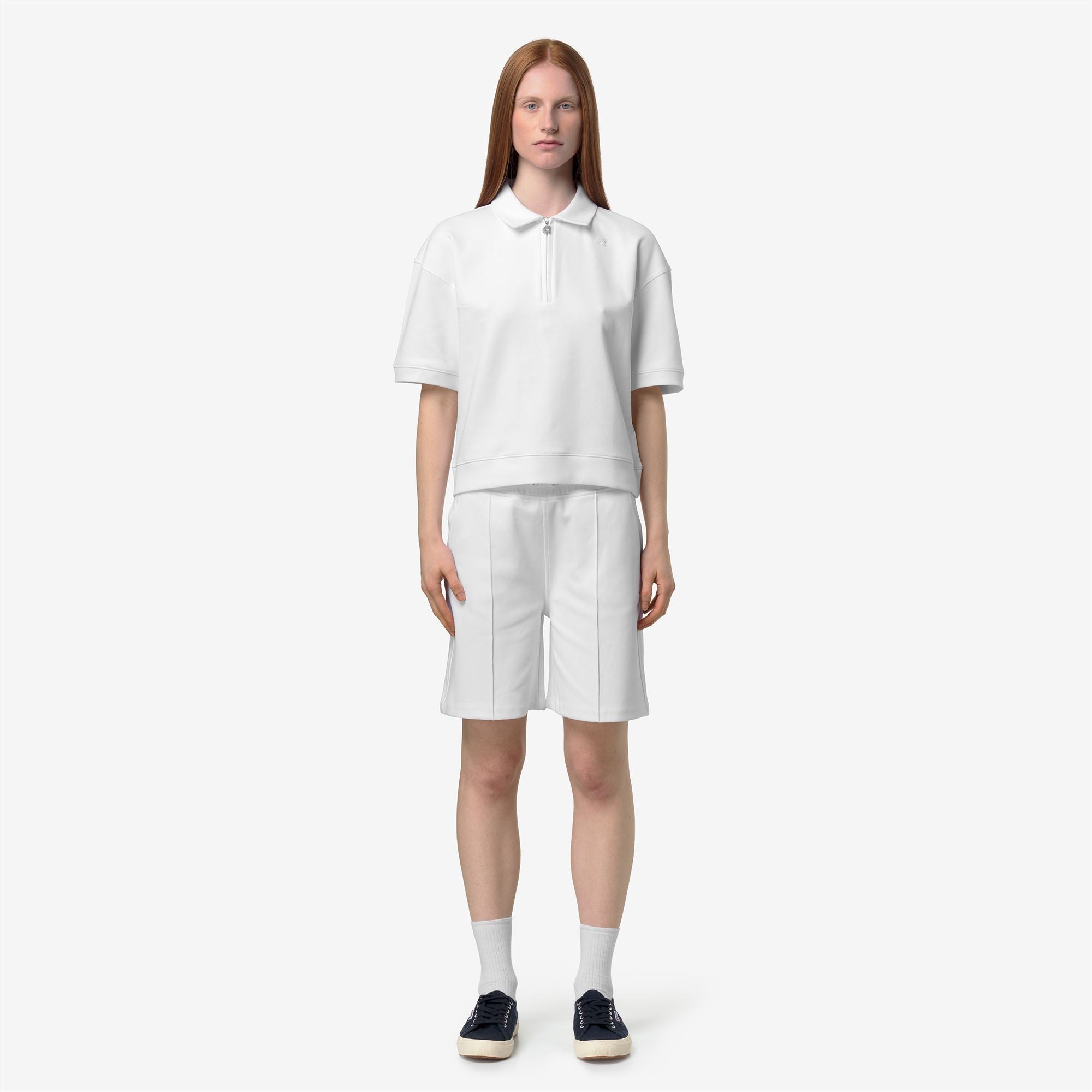 Polo Shirts_Woman_LOZANY INTERLOCK_Polo_White - White - Commercial 4