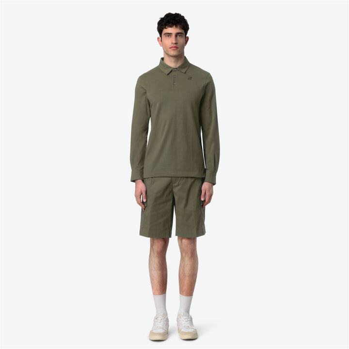 TIBOR LT STRETCH JERSEY SLIM - Polo Shirts - Polo - Man - GREEN LICHEN 3