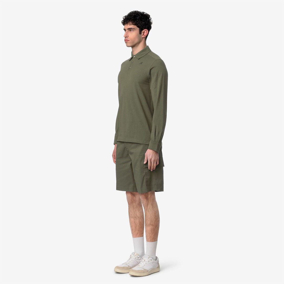 TIBOR LT STRETCH JERSEY SLIM - Polo Shirts - Polo - Man - GREEN LICHEN main