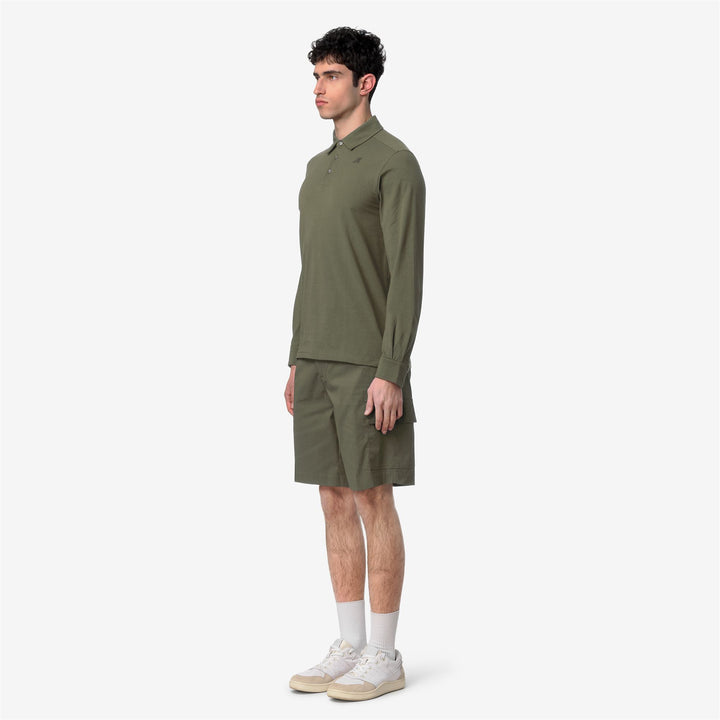 TIBOR LT STRETCH JERSEY SLIM - Polo Shirts - Polo - Man - GREEN LICHEN 4
