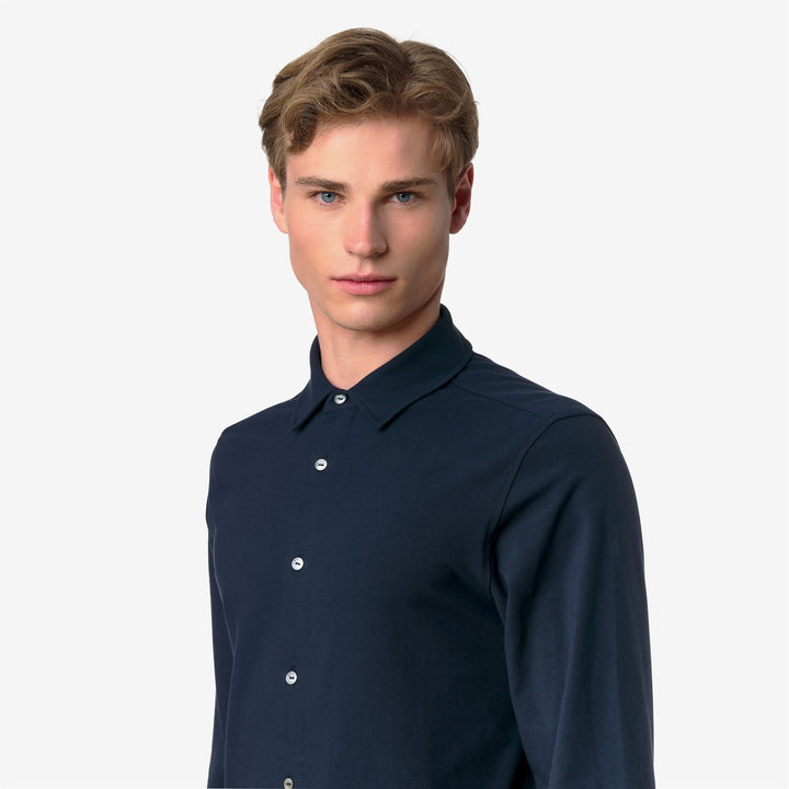 TIMOTHEE COTTON - SHIRTS - CLASSIC - Man - BLUE DEPTH 2