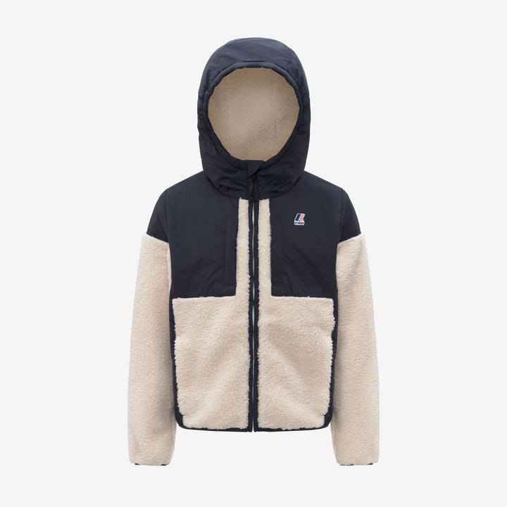 Felpa con cappuccio in pile caldo unisex blu per bambini con cerniera e tasche 1