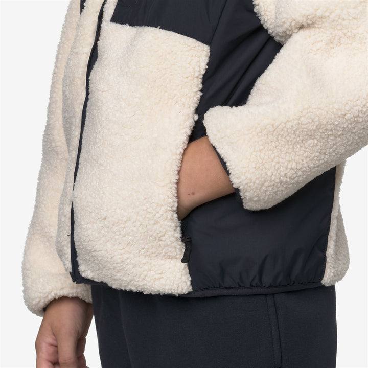 Felpa con cappuccio in pile caldo unisex blu per bambini con cerniera e tasche 2