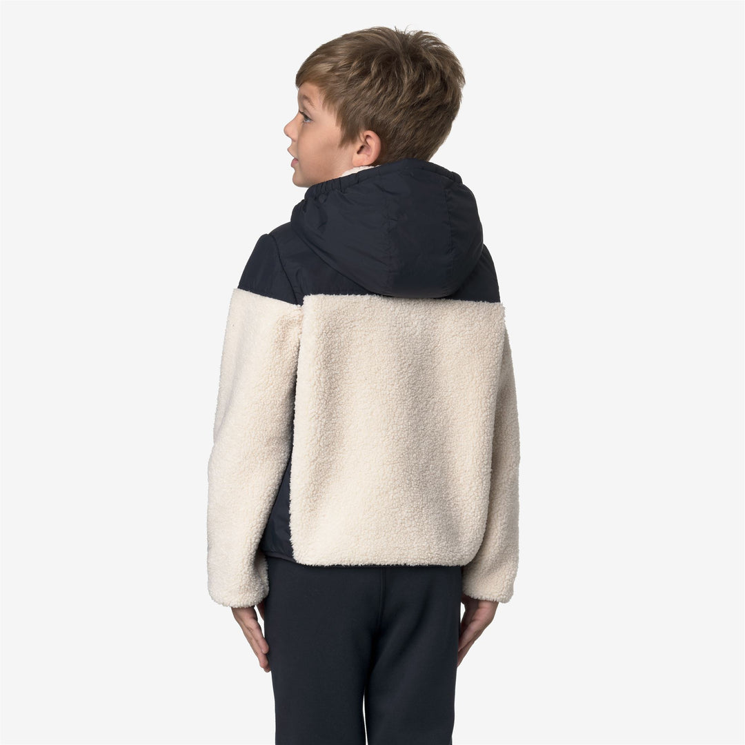 Felpa con cappuccio in pile caldo unisex blu per bambini con cerniera e tasche main