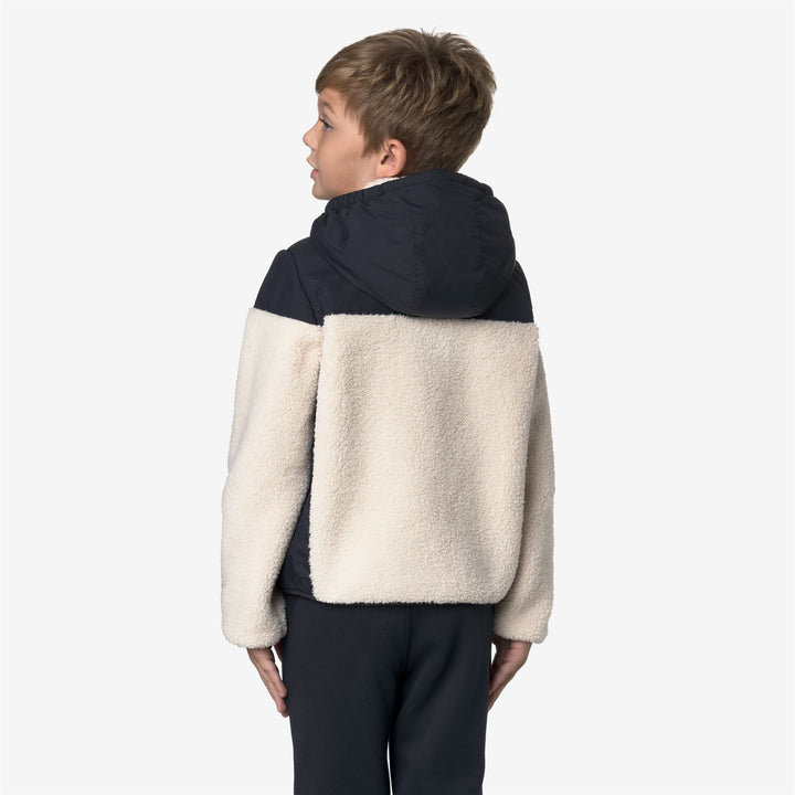 Felpa con cappuccio in pile caldo unisex blu per bambini con cerniera e tasche 5