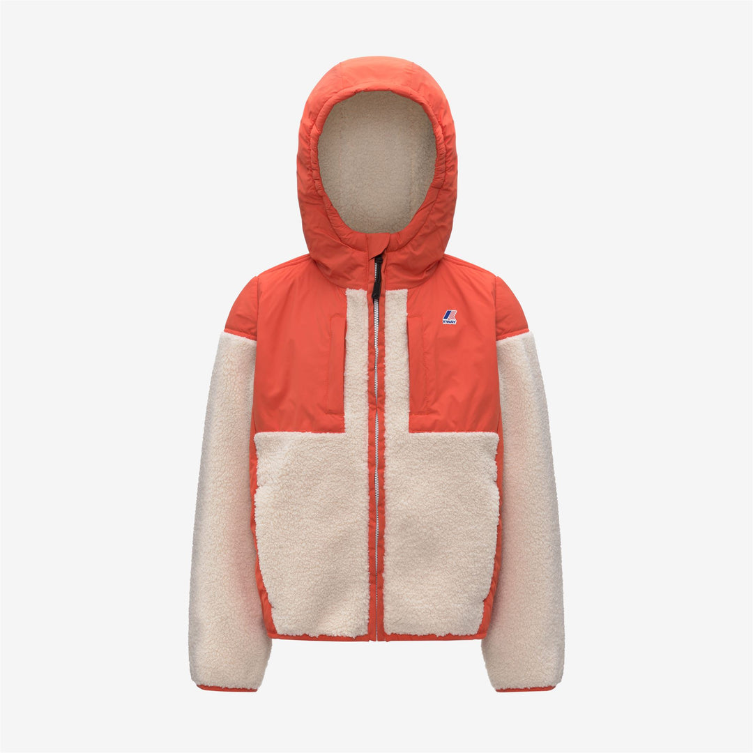 Orange unisex Kids' Full Zip Fleece Hoodie with Pockets 01