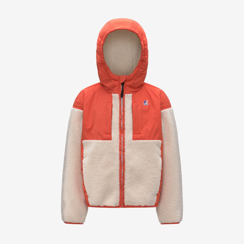 Fleece_KID UNISEX_P. SAMSON 4.0 ORSETTO_Hoodie Full Zip_Orange Fiesta-Ecru - Orange Fiesta - Commercial 1