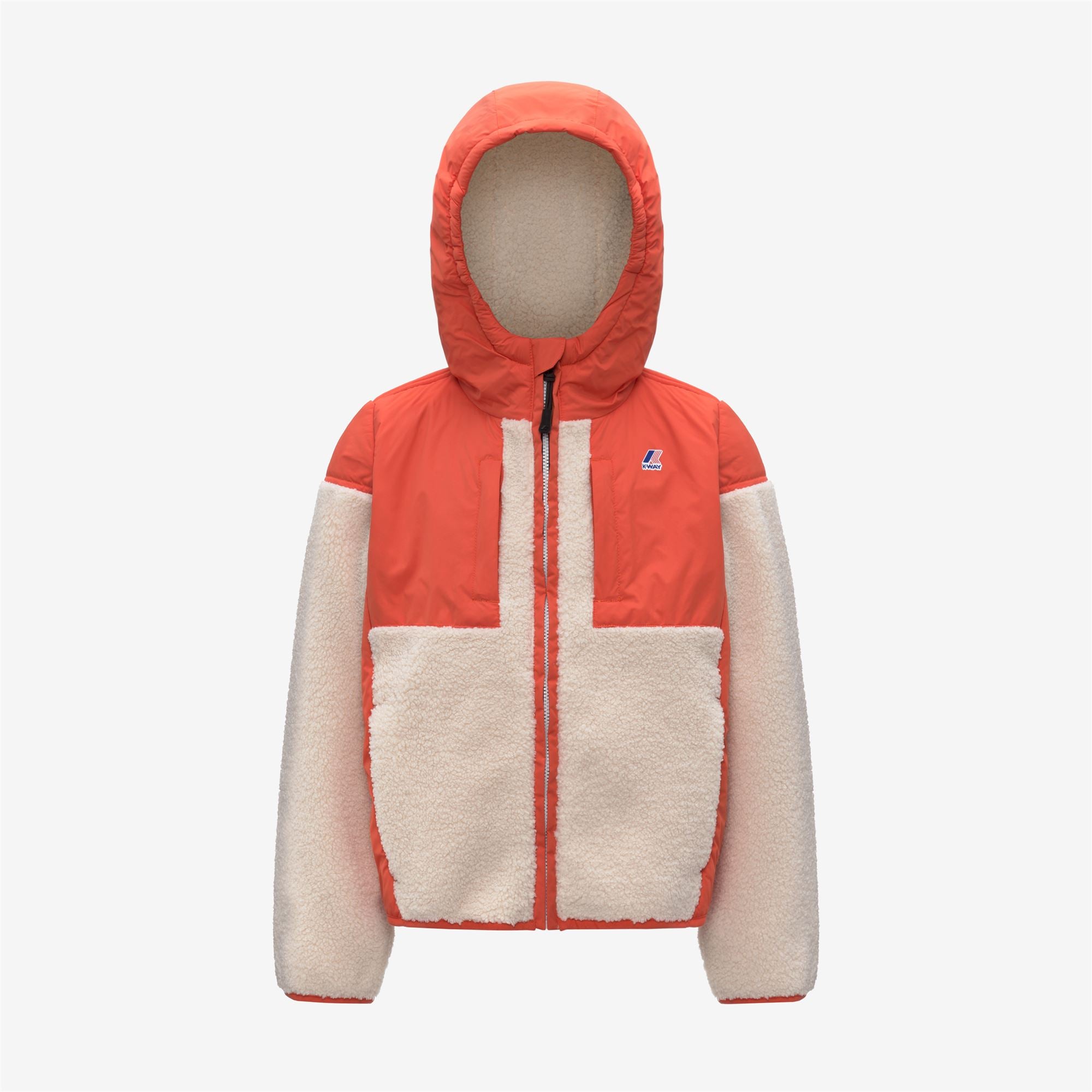 Fleece_KID UNISEX_P. SAMSON 4.0 ORSETTO_Hoodie Full Zip_Orange Fiesta-Ecru - Orange Fiesta - Commercial 1