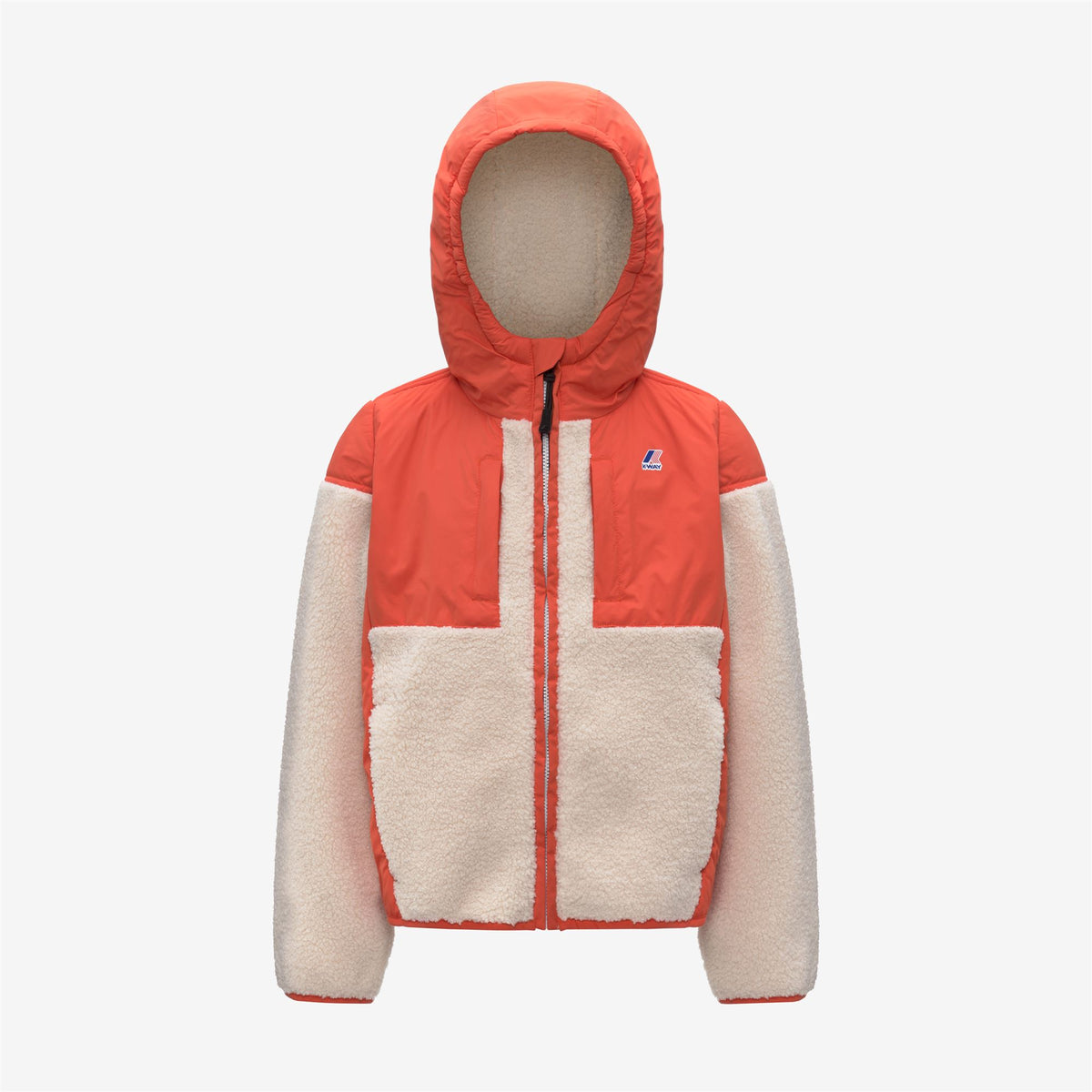 Fleece_KID UNISEX_P. SAMSON 4.0 ORSETTO_Hoodie Full Zip_Orange Fiesta-Ecru - Orange Fiesta - Commercial 1
