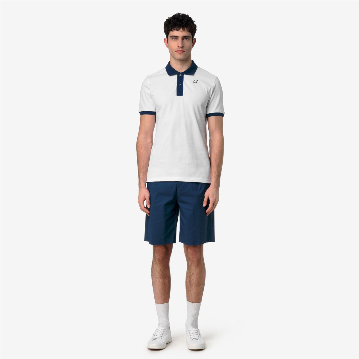 Polo Shirts_Man_VIC-VORMIR PIQUE_Polo_White - Blue Insignia - Commercial 4