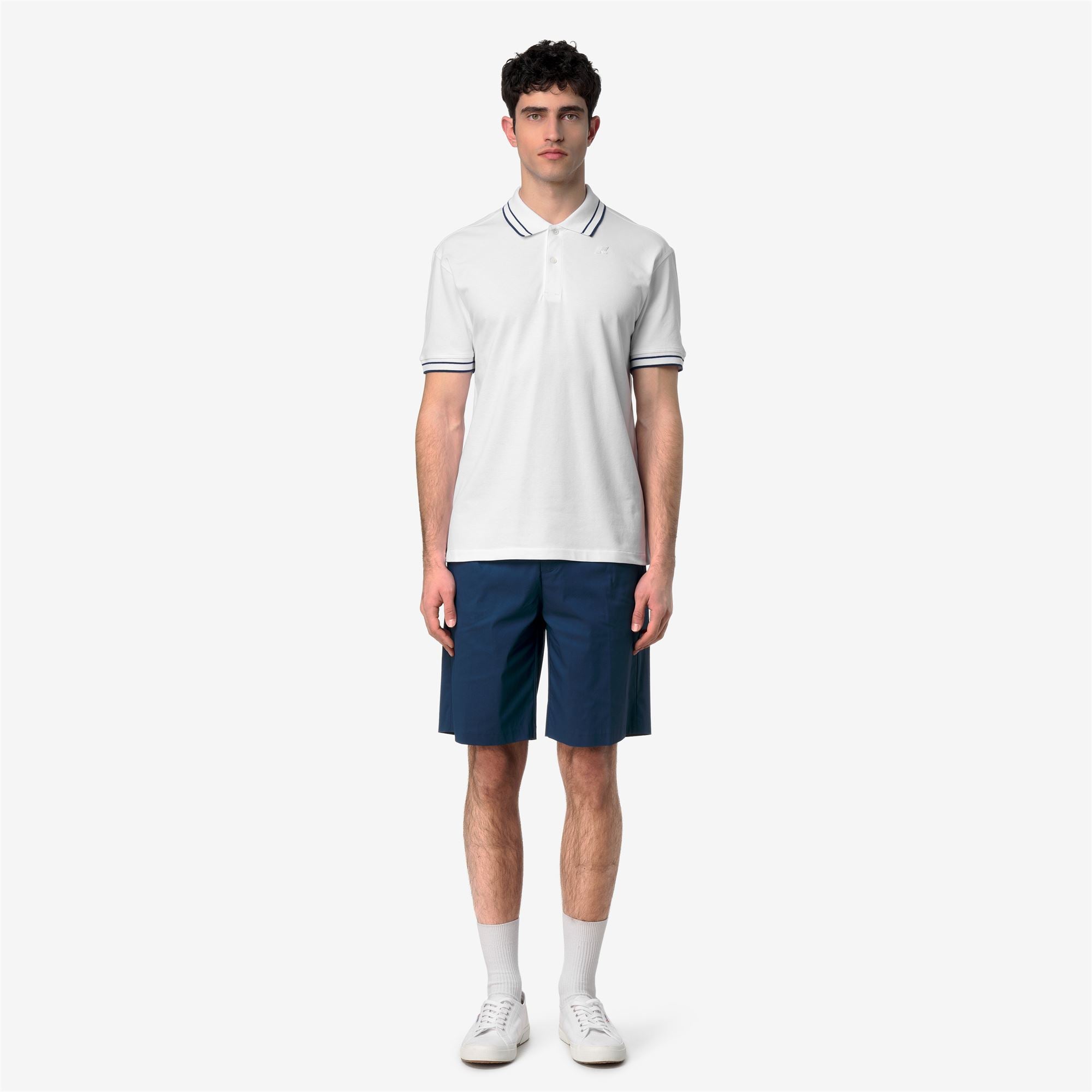 Polo Shirts_Man_SIMOR-VINNAR PIQUE_Polo_White - Blue Insignia - Commercial 4