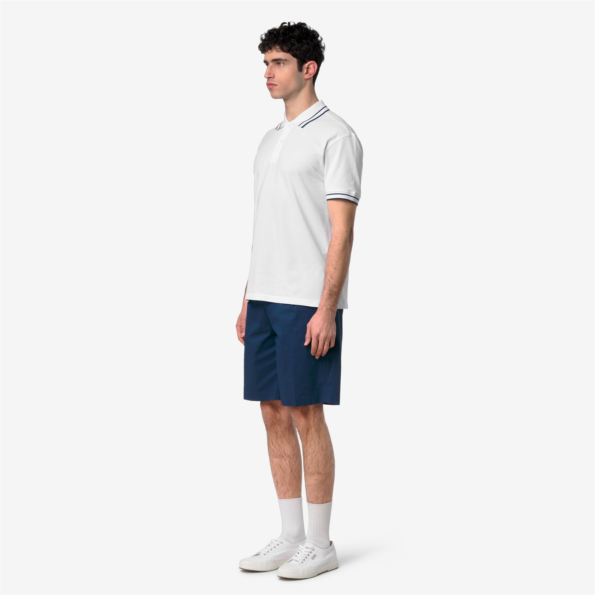 Polo Shirts_Man_SIMOR-VINNAR PIQUE_Polo_White - Blue Insignia - Commercial 5