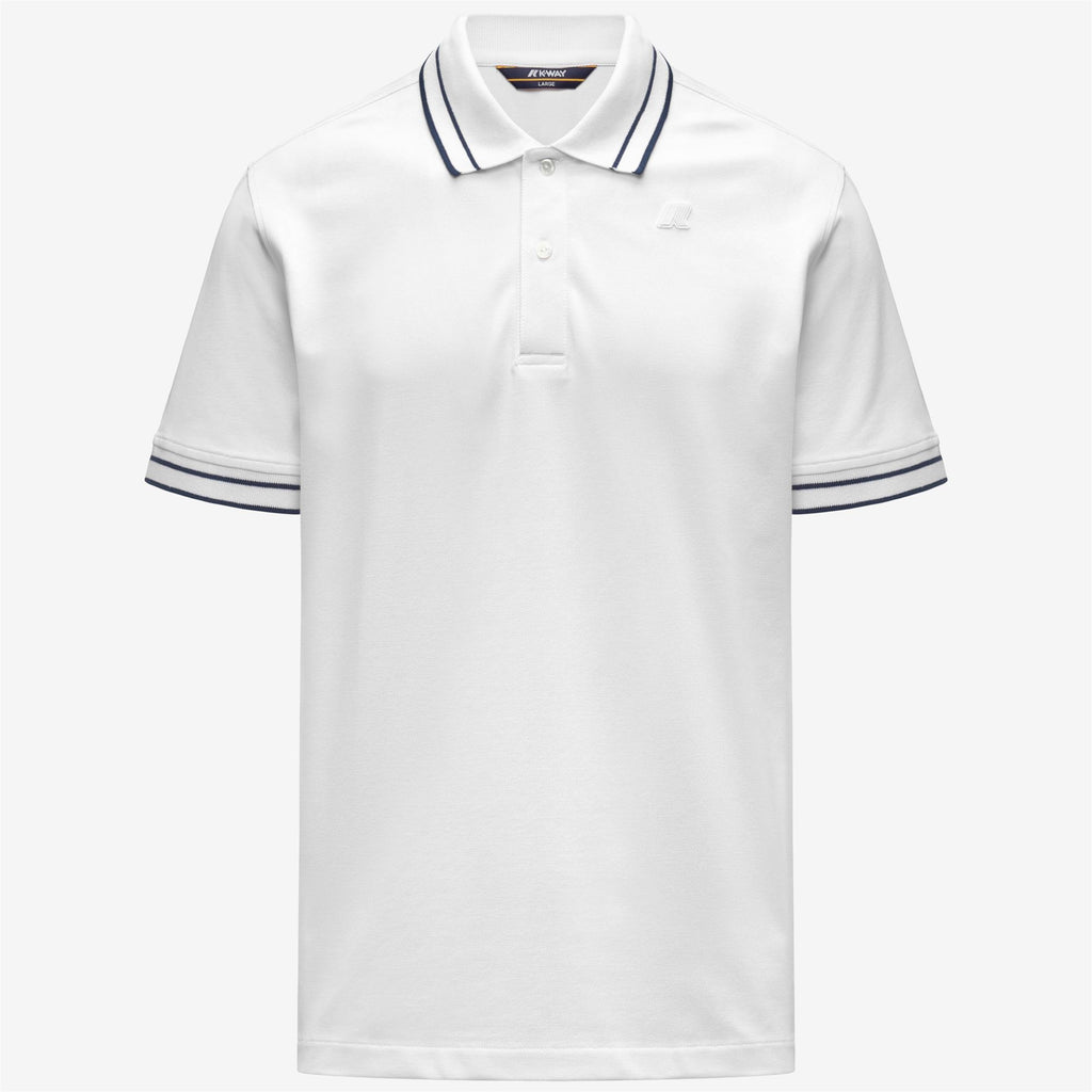 Polo Shirts_Man_SIMOR-VINNAR PIQUE_Polo_White - Blue Insignia - Commercial 1