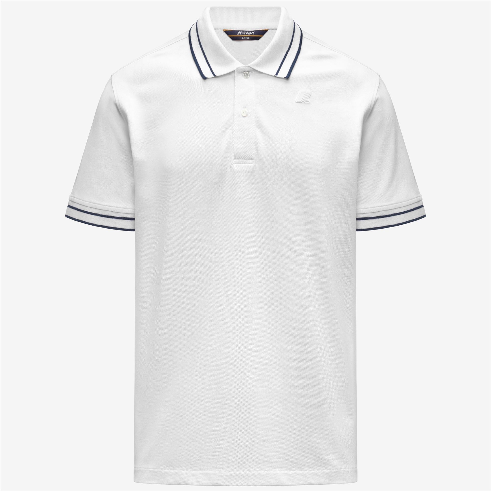Polo Shirts_Man_SIMOR-VINNAR PIQUE_Polo_White - Blue Insignia - Commercial 1