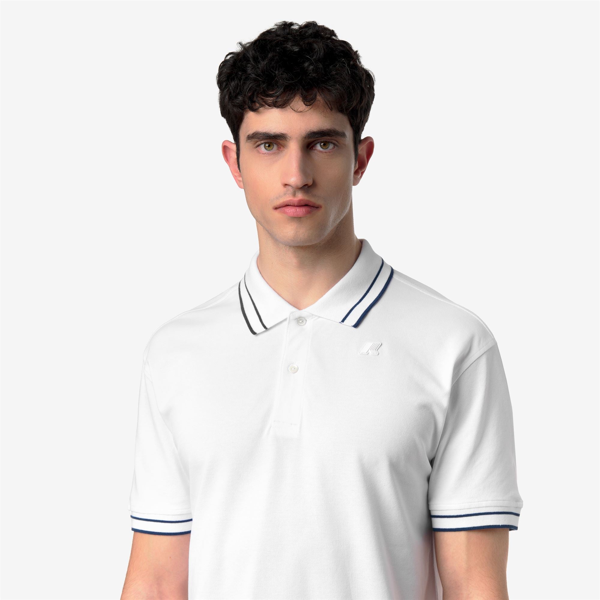Polo Shirts_Man_SIMOR-VINNAR PIQUE_Polo_White - Blue Insignia - Commercial 7